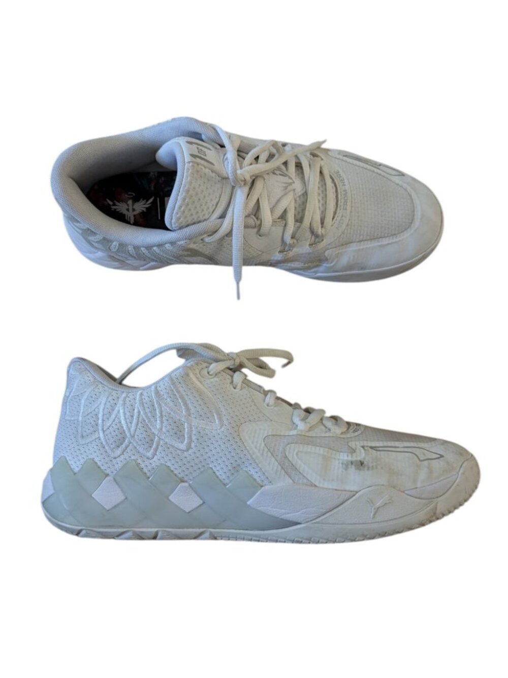 Puma Lamelo Ball Mb.01 Lo Triple White Basketball Shoe 376941 04 Men's Size 11.5